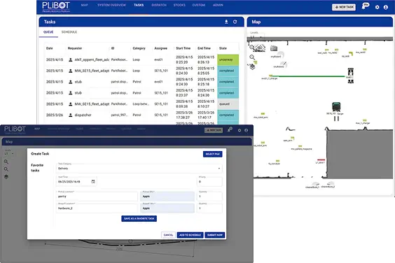 Anyone can easily operate and control multiple robots in a centralized manner.