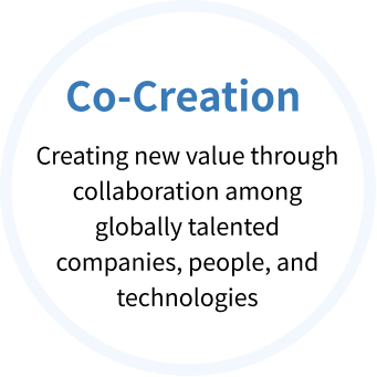 Co-Creation Creating new value through collaboration among globally talented companies, people, and technologies